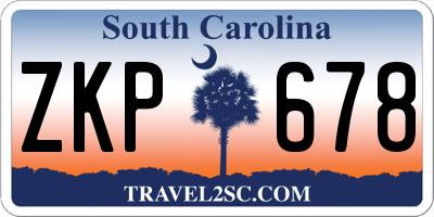 SC license plate ZKP678