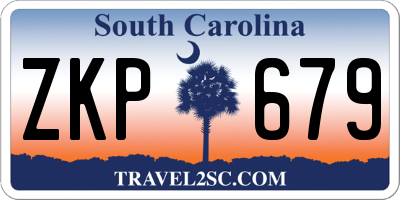 SC license plate ZKP679