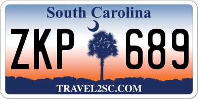 SC license plate ZKP689