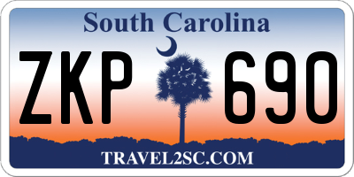 SC license plate ZKP690