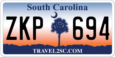 SC license plate ZKP694