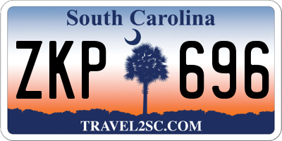 SC license plate ZKP696