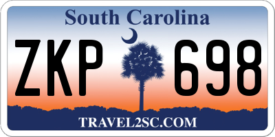 SC license plate ZKP698