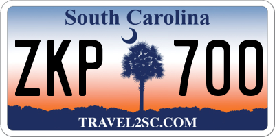 SC license plate ZKP700