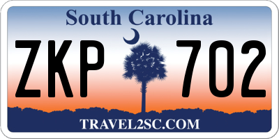 SC license plate ZKP702
