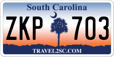 SC license plate ZKP703
