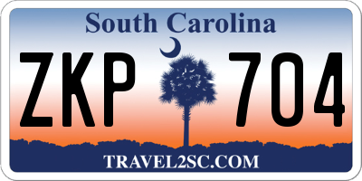 SC license plate ZKP704