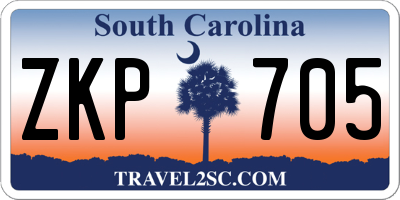 SC license plate ZKP705