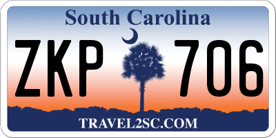 SC license plate ZKP706