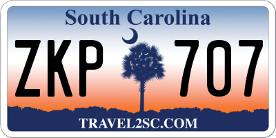 SC license plate ZKP707