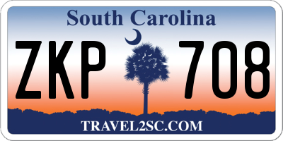 SC license plate ZKP708