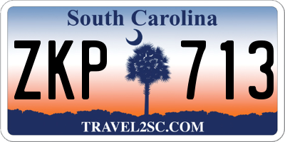 SC license plate ZKP713