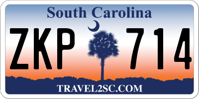 SC license plate ZKP714