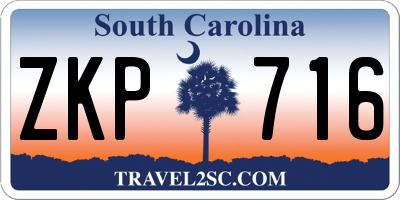 SC license plate ZKP716