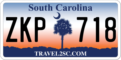 SC license plate ZKP718
