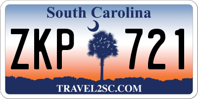 SC license plate ZKP721