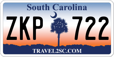 SC license plate ZKP722