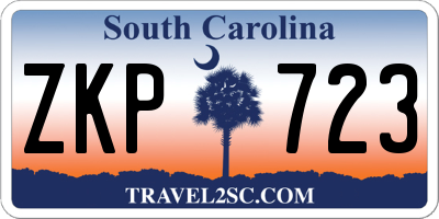 SC license plate ZKP723