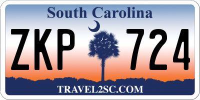 SC license plate ZKP724
