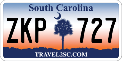 SC license plate ZKP727