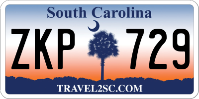 SC license plate ZKP729