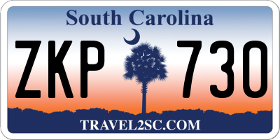 SC license plate ZKP730
