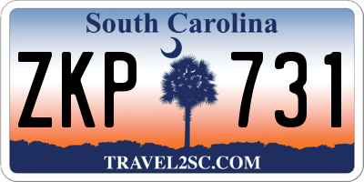 SC license plate ZKP731
