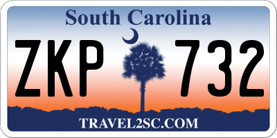 SC license plate ZKP732