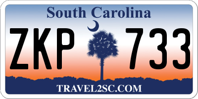 SC license plate ZKP733