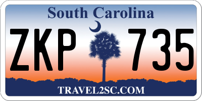 SC license plate ZKP735