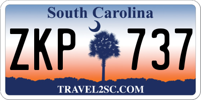 SC license plate ZKP737