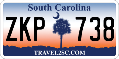 SC license plate ZKP738
