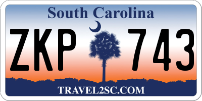 SC license plate ZKP743