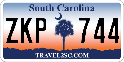 SC license plate ZKP744