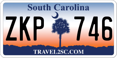 SC license plate ZKP746