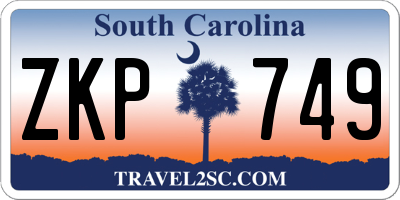 SC license plate ZKP749