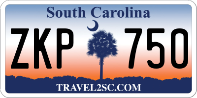 SC license plate ZKP750