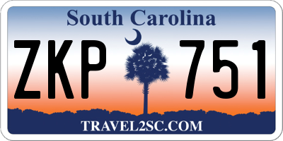 SC license plate ZKP751