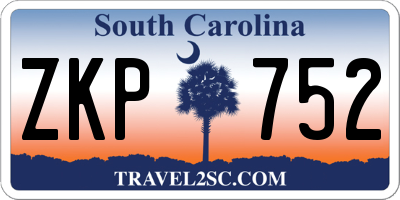 SC license plate ZKP752