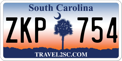 SC license plate ZKP754