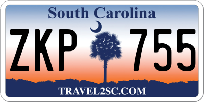 SC license plate ZKP755