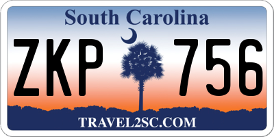 SC license plate ZKP756