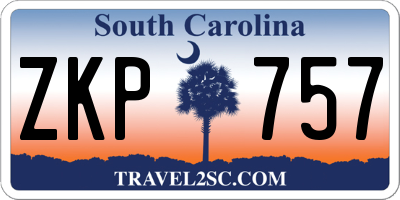 SC license plate ZKP757