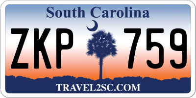 SC license plate ZKP759