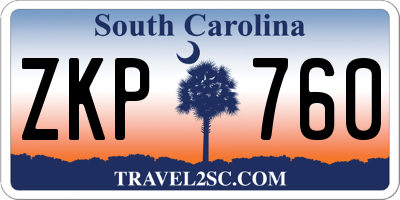 SC license plate ZKP760