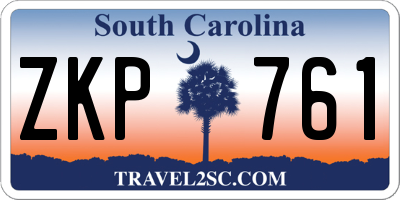 SC license plate ZKP761