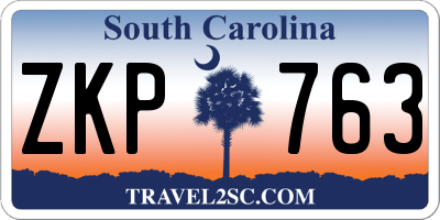 SC license plate ZKP763