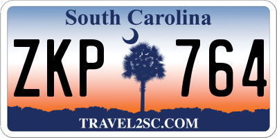 SC license plate ZKP764