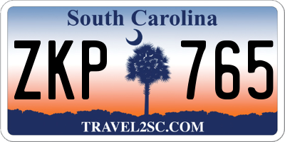 SC license plate ZKP765