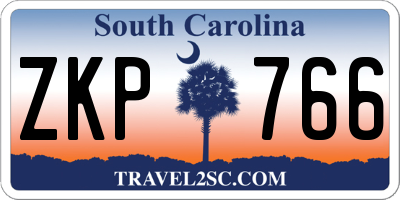SC license plate ZKP766